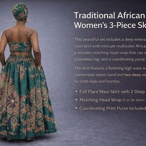 Vibrant Multicolor African Print Skirt Set